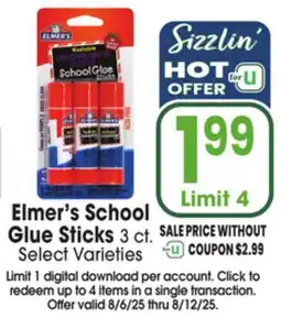 Jewel-Osco Elmer's School Glue Sticks offer