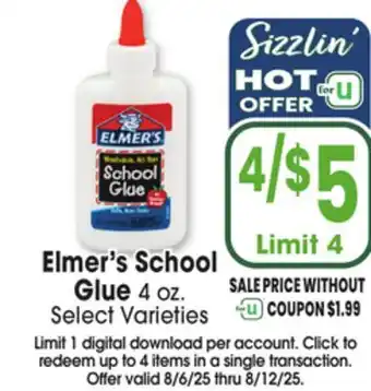 Jewel-Osco Elmer's School Glue offer