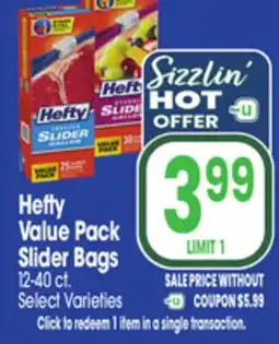 Jewel-Osco Hefty Value Pack Slider Bags offer