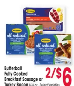 Jewel-Osco Butterball Fully Cooked Breakfast Sausage or Turkey Bacon offer