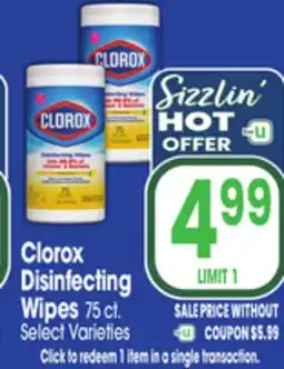 Jewel-Osco Clorox Disinfecting Wipes offer