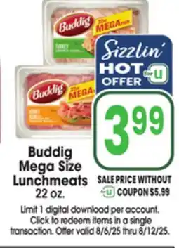 Jewel-Osco Buddig Mega Size Lunchmeats offer
