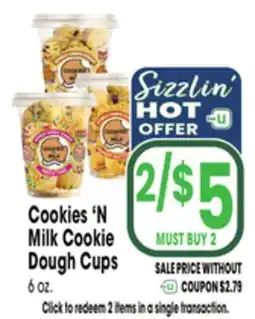 Jewel-Osco Cookies'N Milk Cookie Dough Cups offer