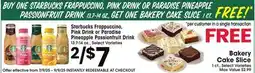 Jewel-Osco Starbucks Frappuccino, pink drink or paradise pineapple passionfruit drink offer