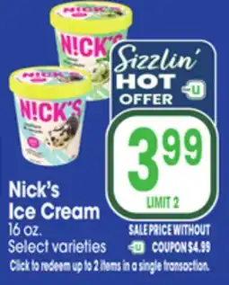 Jewel-Osco Nick's Ice Cream offer
