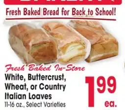 Jewel-Osco White, Buttercrust, Wheat, or Country Italian Loaves offer