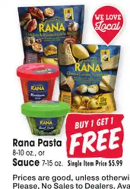 Jewel-Osco Rana Pasta 8-10 oz., or Sauce 7-15 oz offer