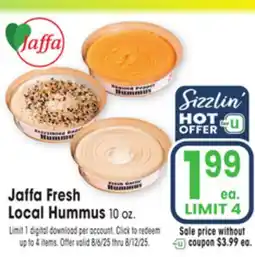 Jewel-Osco Jaffa Fresh Local Hummus offer