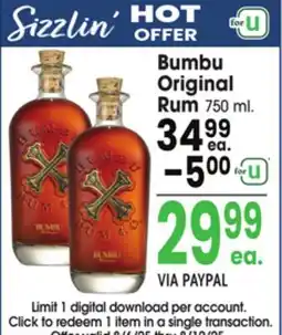 Jewel-Osco Bumbu Original Rum offer