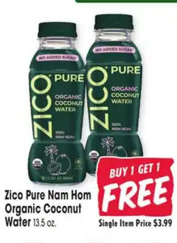 Jewel-Osco Zico Nam Hom Organic Coconut Organic Coconut Water offer