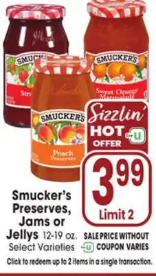 Jewel-Osco Smucker's Preserves, Jams or Jellys offer