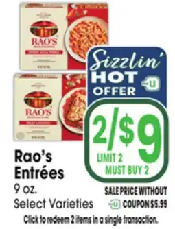 Jewel-Osco Rao's Entrées offer