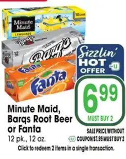 Jewel-Osco Minute Maid, Barqs Root Beer or Fanta offer