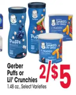 Jewel-Osco Gerber Puffs or Lil' Crunchies offer
