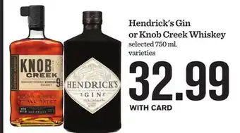 Mariano's Hendrick's Gin or Knob Creek Whiskey offer