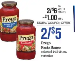 Mariano's Prego Pasta Sauce offer