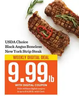 Mariano's USDA Choice Black Angus Boneless New York Strip Steak offer