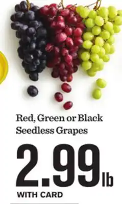 Mariano's Red, Green or Black Seedless Grapes offer