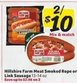 Winn Dixie Hillshire Farm Meat Smoked Rope or Link Sausage offer