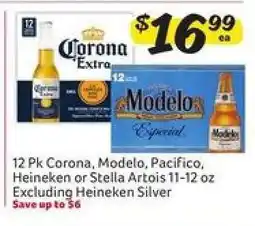Winn Dixie 12 Pk Corona, Modelo, Pacifico, Heineken or Stella Artois offer