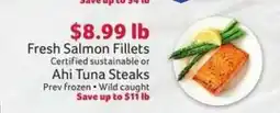 Winn Dixie Fresh Salmon Fillets or Ahi Tuna Steaks offer