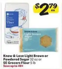 Winn Dixie Know & Love Light Brown or Powdered Sugar or SE Grocers Flour offer