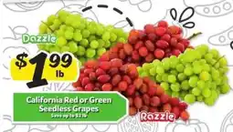 Winn Dixie California Red or Green Seedless Grapes offer