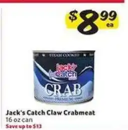 Winn Dixie Jack's Catch Claw Crabmeat offer