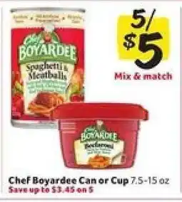 Winn Dixie Chef Boyardee Can or Cup offer