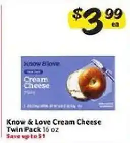 Winn Dixie Know & Love Cream Cheese Twin Pack offer