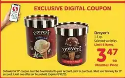 Safeway Dreyer's Ice Cream offer
