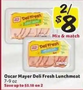 Winn Dixie Oscar Mayer Deli Fresh Lunchmeat offer