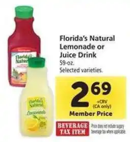 Safeway Florida's Natural Lemonade or Juice Drink offer