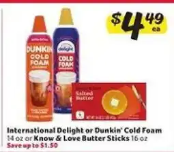 Winn Dixie International Delight or Dunkin' Cold Foam offer