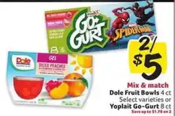 Winn Dixie Dole Fruit Bowls or Yoplait Go-Gurt offer