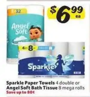Winn Dixie Sparkle Paper Towels or Angel Soft Bath Tissue offer