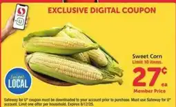 Safeway Sweet Corn offer