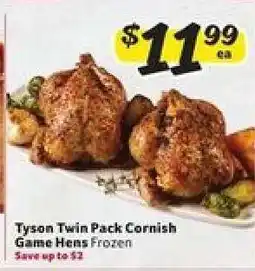 Winn Dixie Tyson Twin Pack Cornish Game Hens offer
