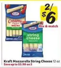 Winn Dixie Kraft Mozzarella String Cheese offer