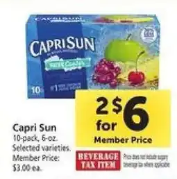 Safeway Capri Sun offer