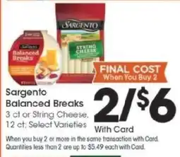 Kroger Sargento Balanced Breaks offer