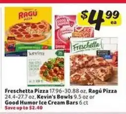 Winn Dixie Freschetta Pizza, Ragú Pizza, Kevin's Bowls, Good Humor Ice Cream Bars offer