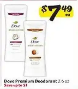 Winn Dixie Dove Premium Deodorant offer