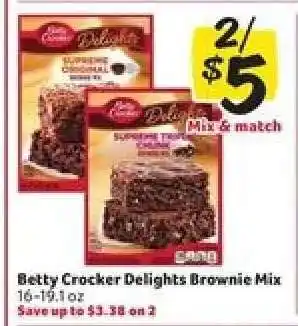 Winn Dixie Betty Crocker Delights Brownie Mix offer