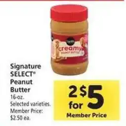 Safeway Signature Select Peanut Butter offer