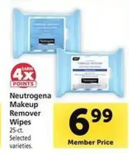Safeway Neutrogena Makeup Remover Wipes offer