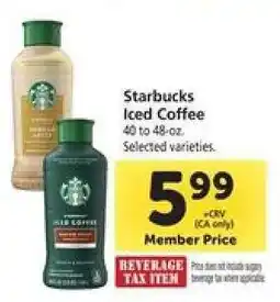 Safeway Starbucks Iced Coffee offer
