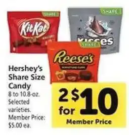 Safeway Hershey's Share Size Candy offer