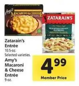 Safeway Zatarain's Entrée / Amy's Macaroni & Cheese Entrée offer