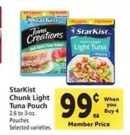 Safeway Starkist Chunk Light Tuna Pouch offer